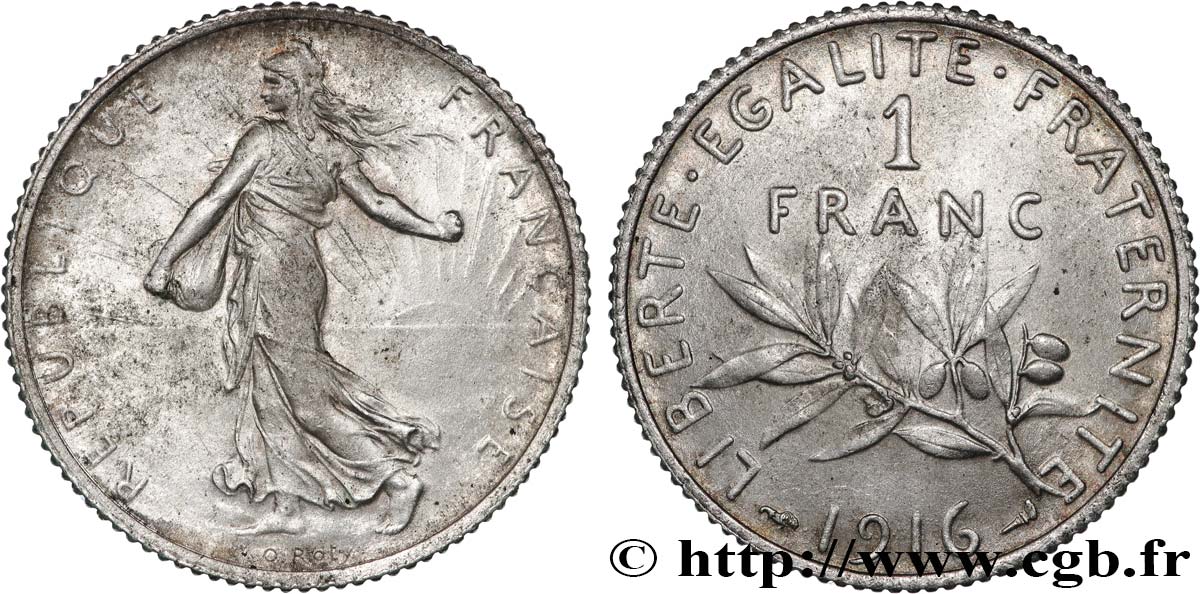 1 franc Semeuse 1916 Paris F.217/22 SPL+ 