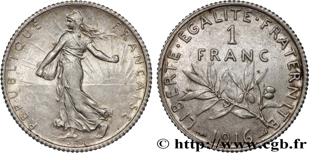 1 franc Semeuse 1916 Paris F.217/22 VZ+ 