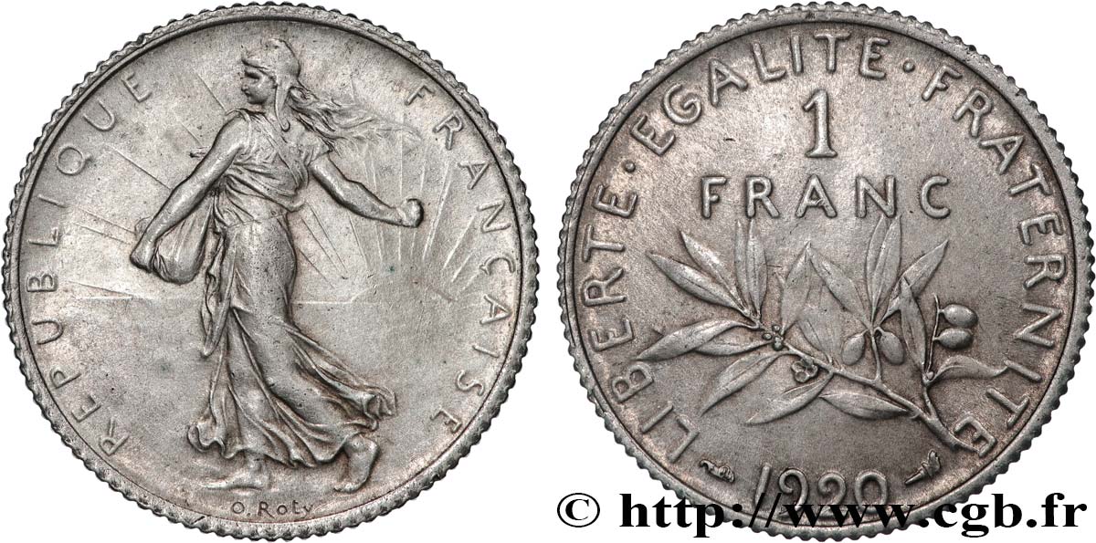 1 franc Semeuse 1920 Paris F.217/26 VZ+ 