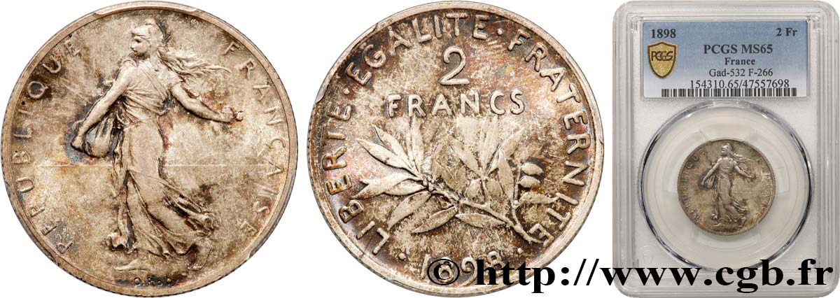 2 francs Semeuse 1898  F.266/1 MS65 PCGS