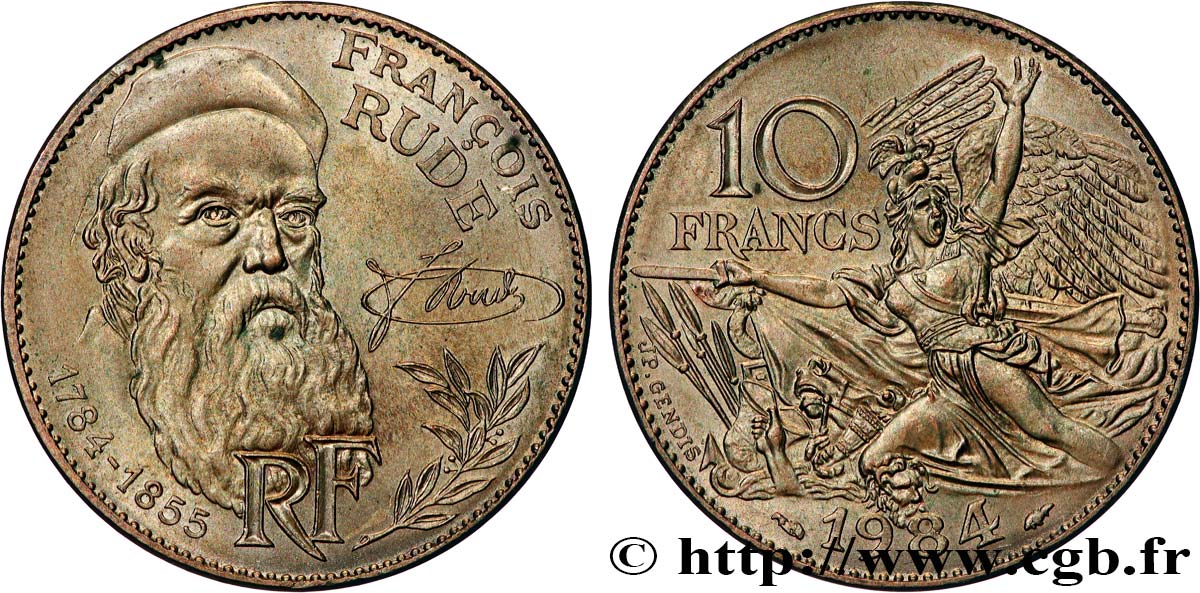 10 francs François Rude 1984  F.369/2 SUP 