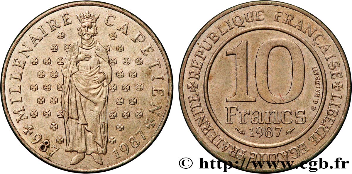 10 francs Millénaire Capétien 1987  F.371/2 EBC+ 