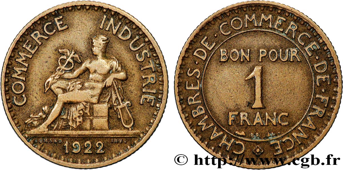 1 franc Chambres de Commerce 1922 Paris F.218/4 BB 