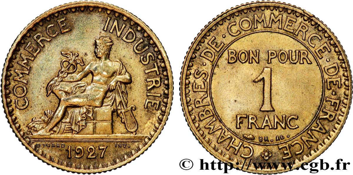 1 franc Chambres de Commerce 1927 Paris F.218/9 XF 