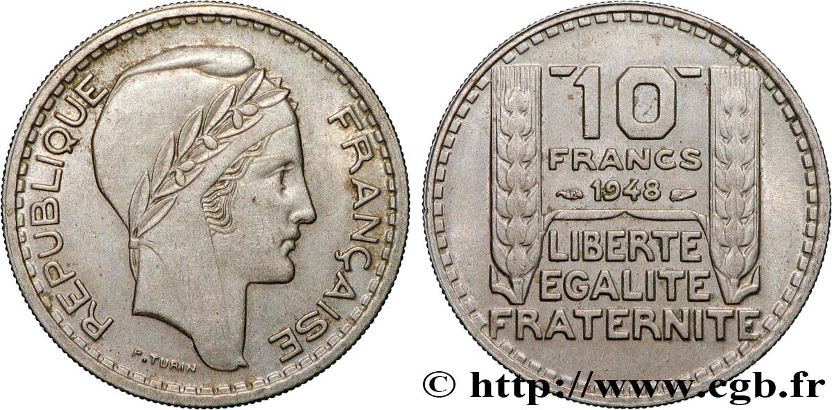 10 francs Turin, petite tête 1948  F.362/3 EBC 