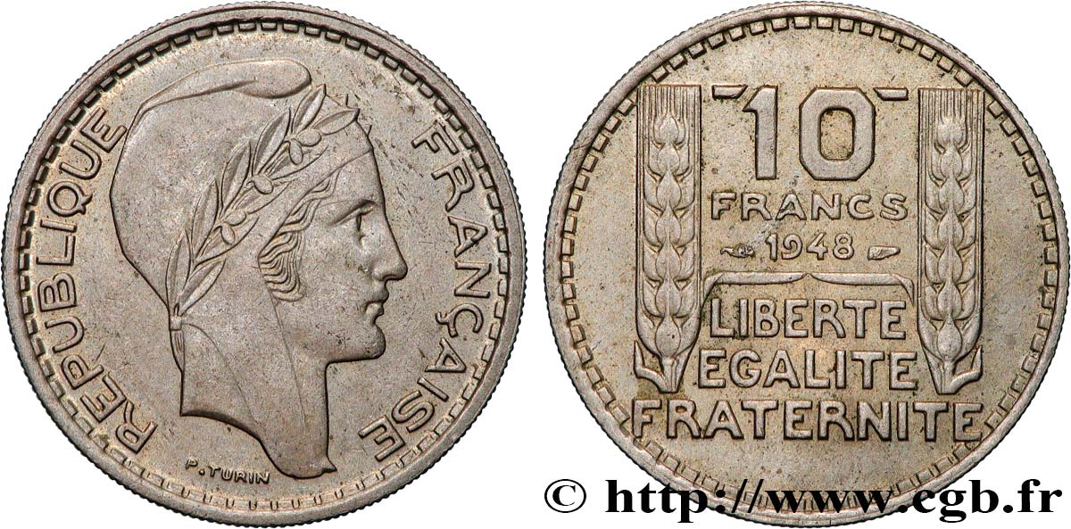 10 francs Turin, petite tête 1948  F.362/3 SUP 