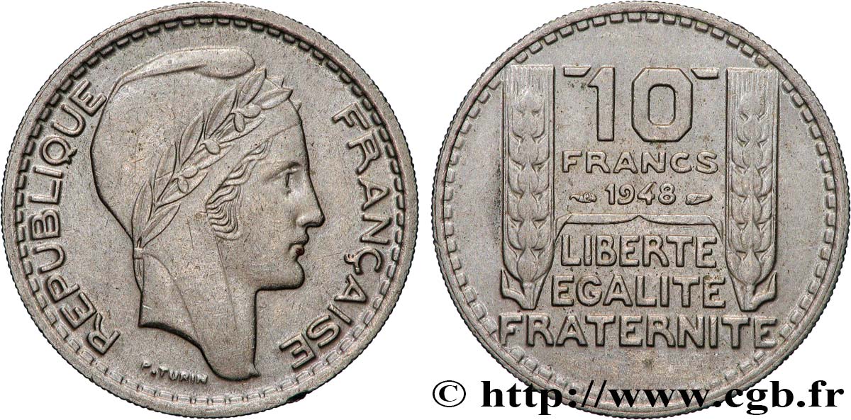 10 francs Turin, petite tête 1948  F.362/3 AU 