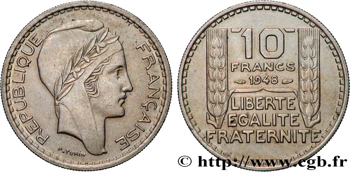 10 francs Turin, petite tête 1948  F.362/3 SPL 