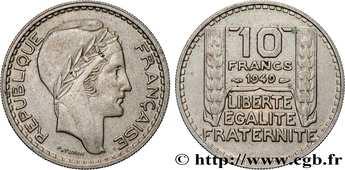 10 francs Turin, petite tête 1949  F.362/6 SPL 