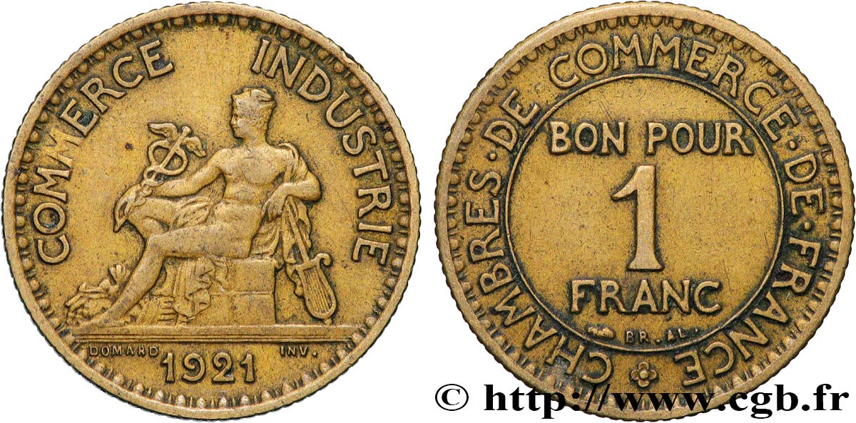 1 franc Chambres de Commerce 1921 Paris F.218/3 BB 