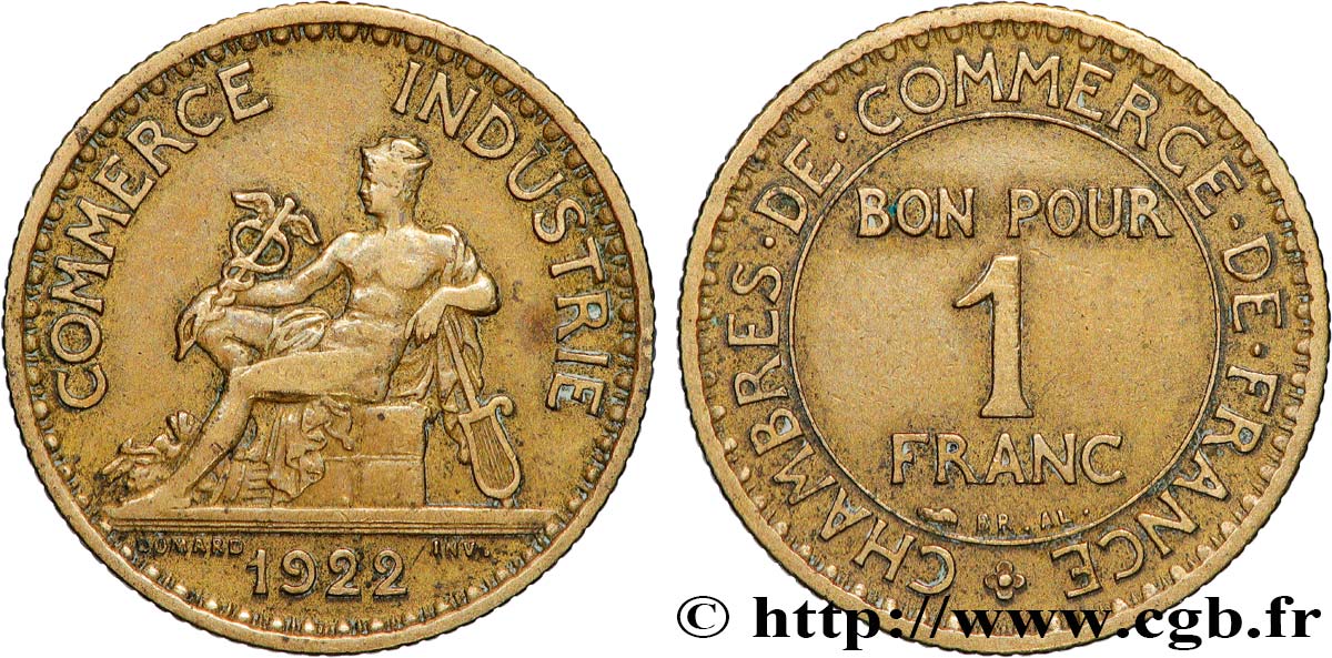 1 franc Chambres de Commerce 1922 Paris F.218/4 fVZ 