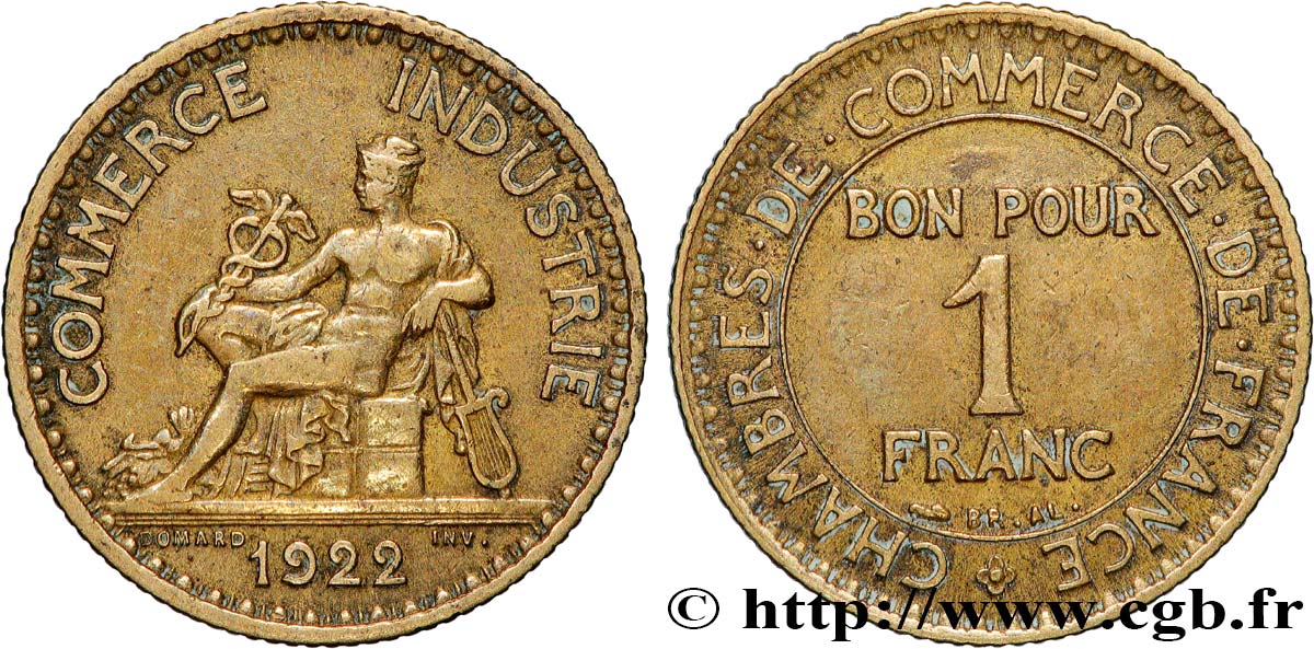 1 franc Chambres de Commerce 1922 Paris F.218/4 q.SPL 