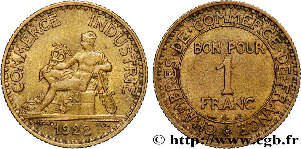 1 franc Chambres de Commerce 1922 Paris F.218/4 SUP 