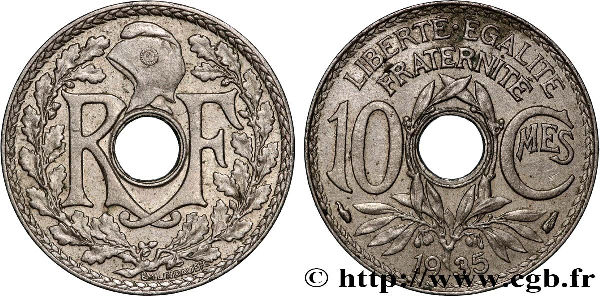 10 centimes Lindauer 1935  F.138/22 TTB+ 