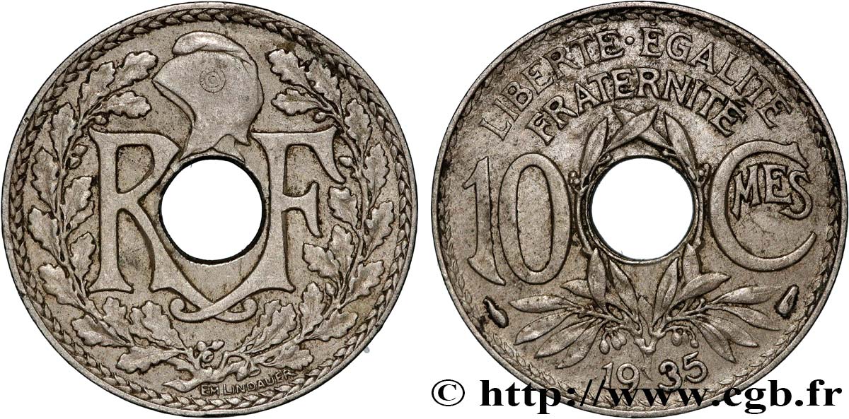 10 centimes Lindauer 1935  F.138/22 TTB+ 