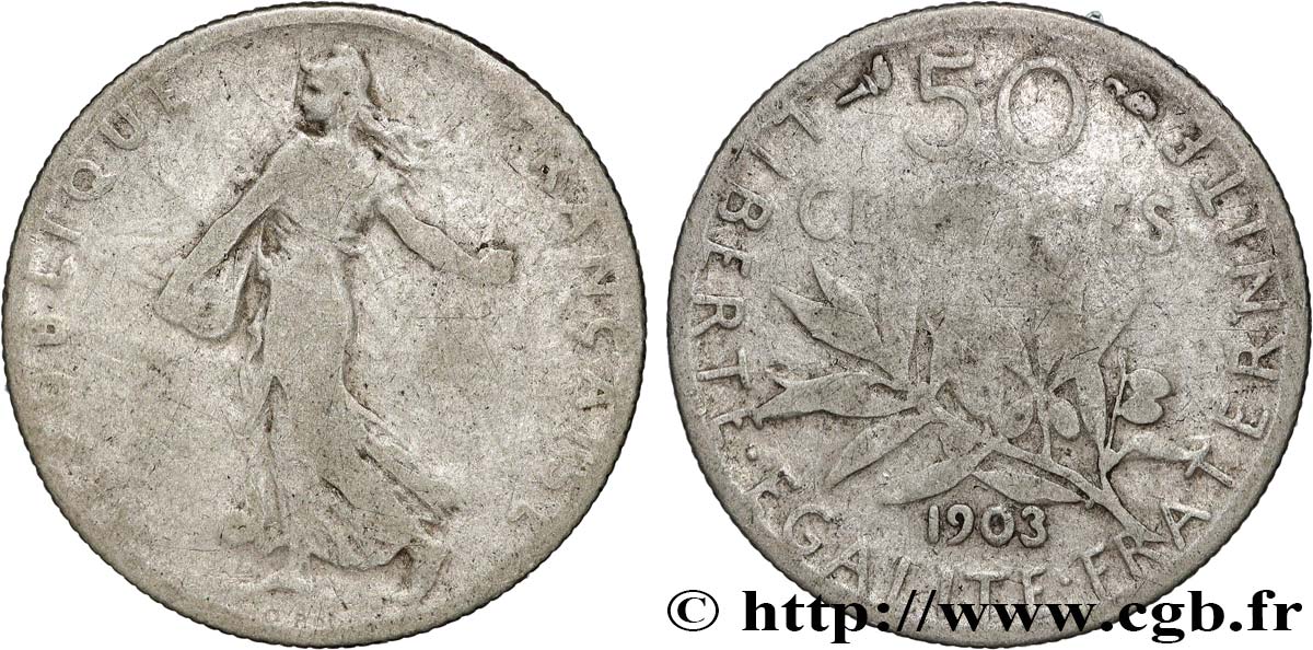 50 centimes Semeuse 1903  F.190/10 BC 