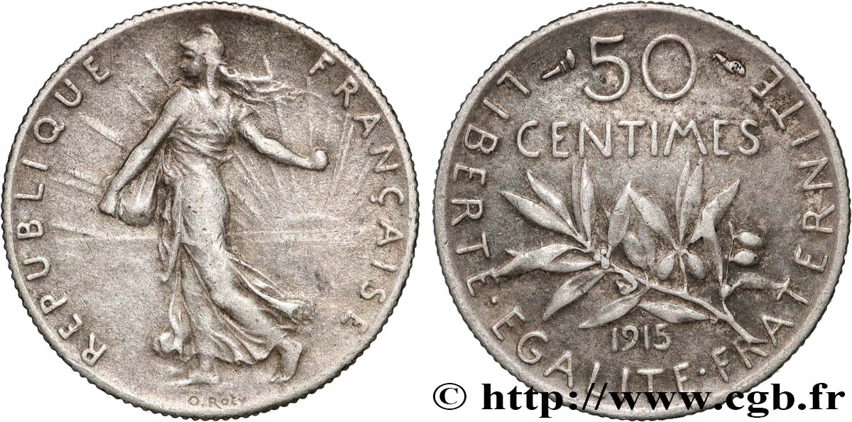 50 centimes Semeuse 1915 Paris F.190/22 TTB 