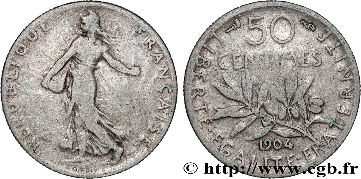 50 centimes Semeuse 1904  F.190/11 RC 