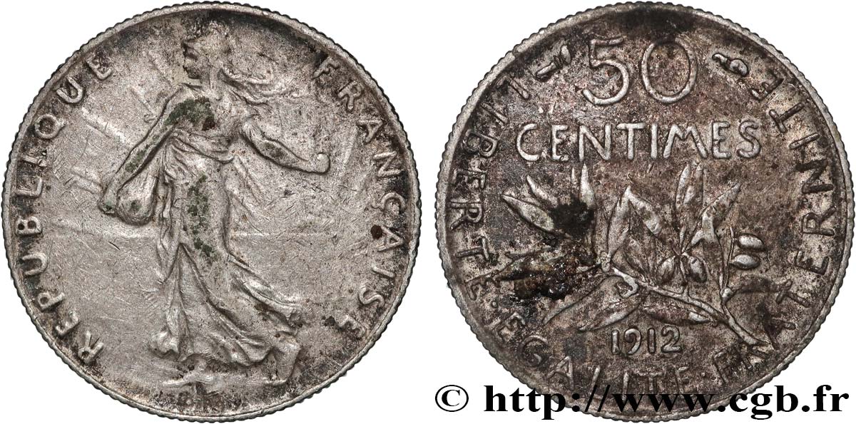 50 centimes Semeuse 1912 Paris F.190/19 TTB 