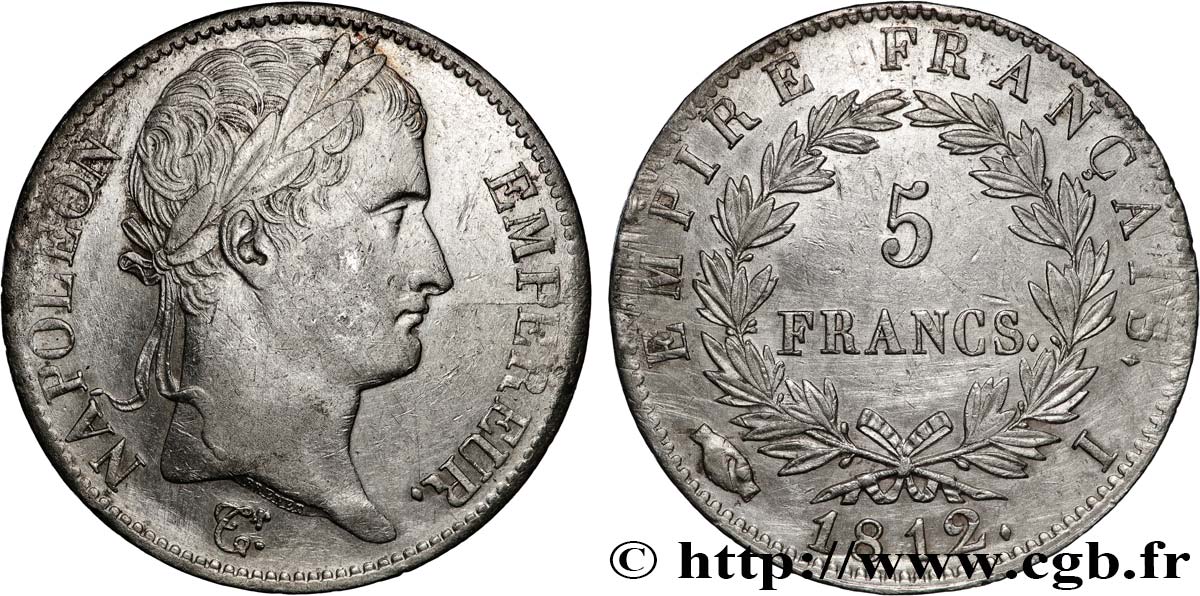 5 francs Napoléon Empereur, Empire français 1812 Limoges F.307/46 XF 