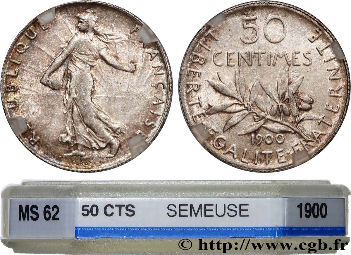 50 centimes Semeuse 1900 Paris F.190/6 SUP62 GENI