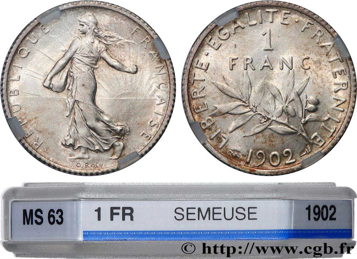 1 franc Semeuse 1902 Paris F.217/7 MS63 GENI