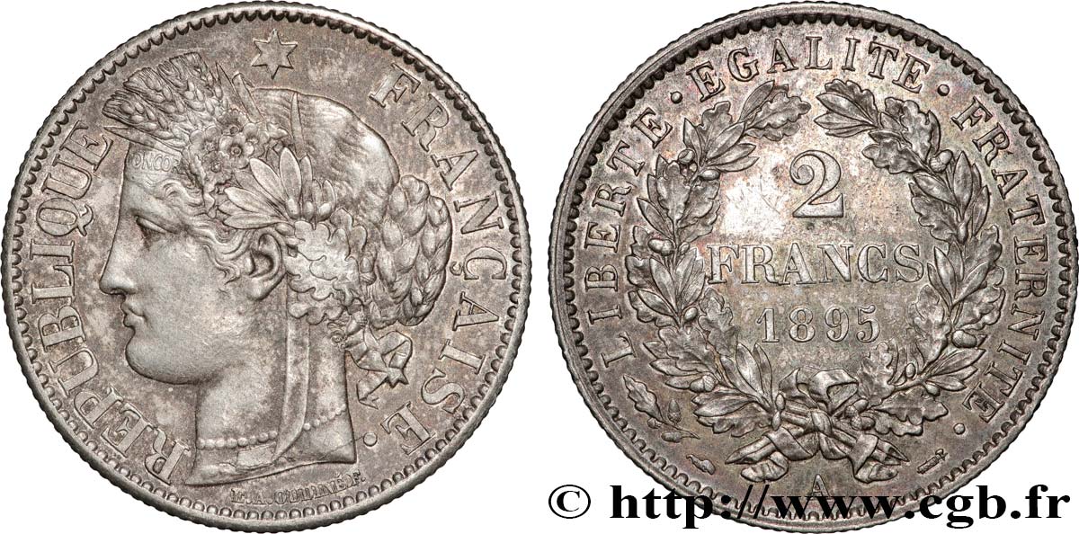 2 francs Cérès, avec légende 1895 Paris F.265/17 EBC 