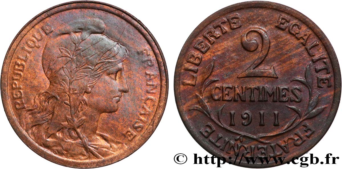 2 centimes Daniel-Dupuis 1911 Paris F.110/14 TTB50 