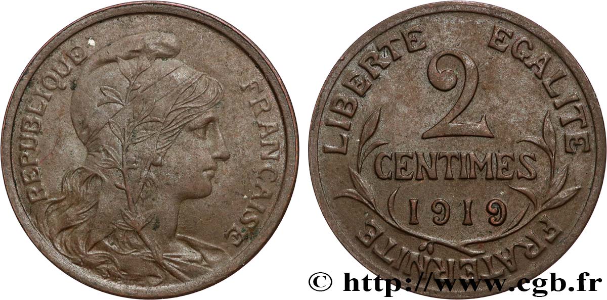 2 centimes Daniel-Dupuis 1919 Paris F.110/19 TB+ 