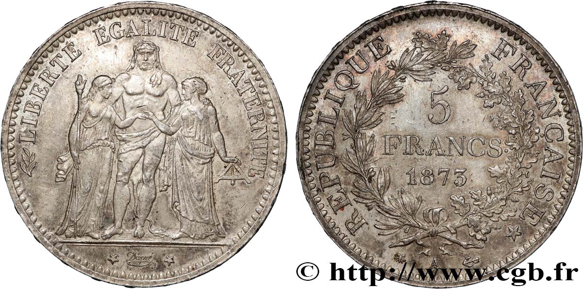 5 francs Hercule 1873 Paris F.334/9 MBC+ 