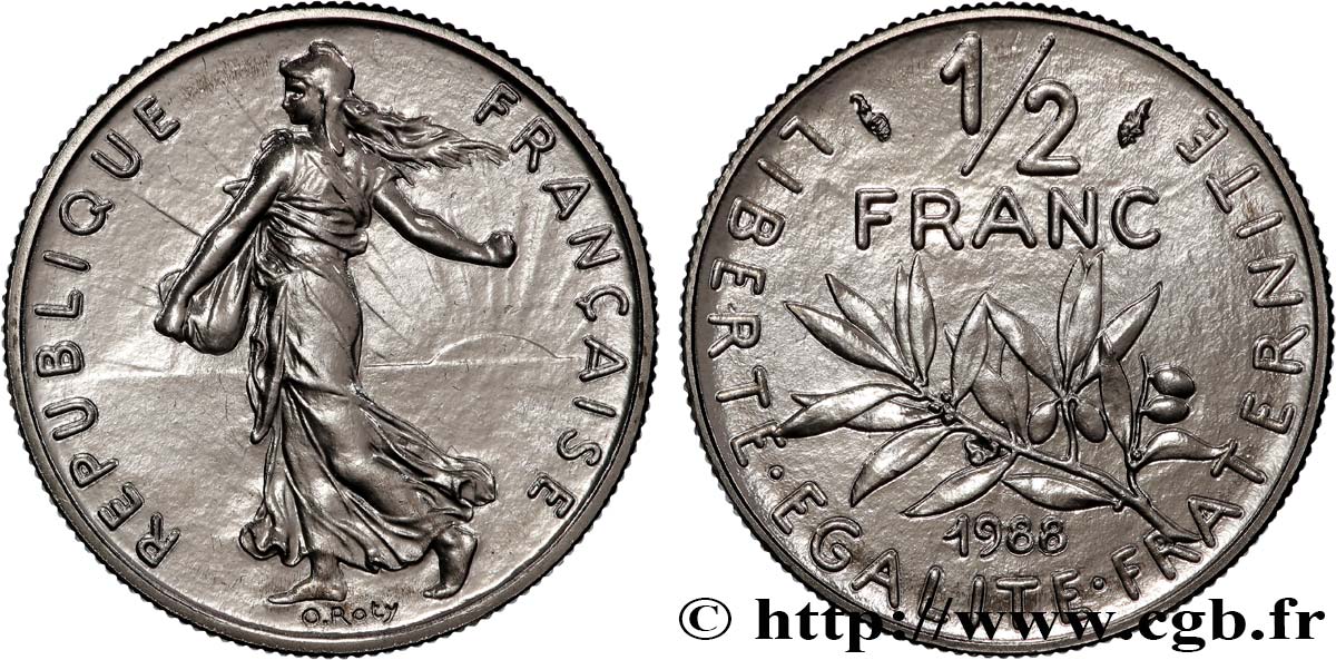 1/2 franc Semeuse 1988 Pessac F.198/27 FDC 