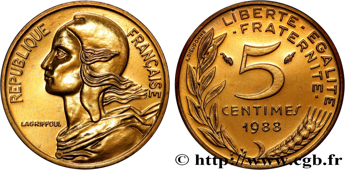 5 centimes Marianne 1988 Pessac F.125/24 MS 