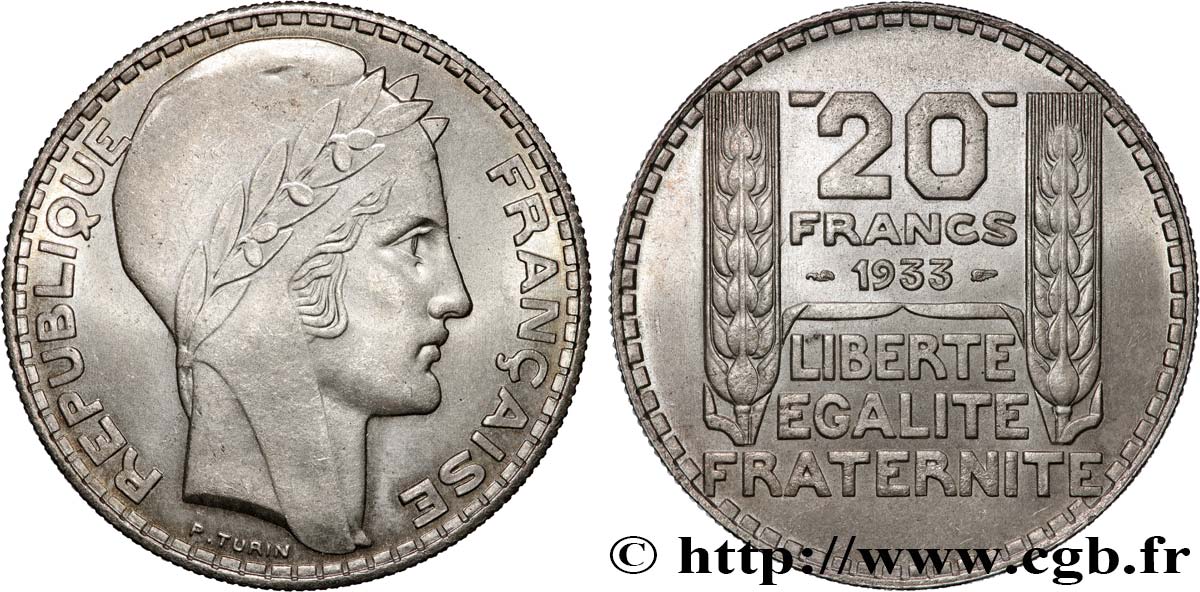 20 francs Turin, Rameaux Longs 1933  F.400/5 SPL64 