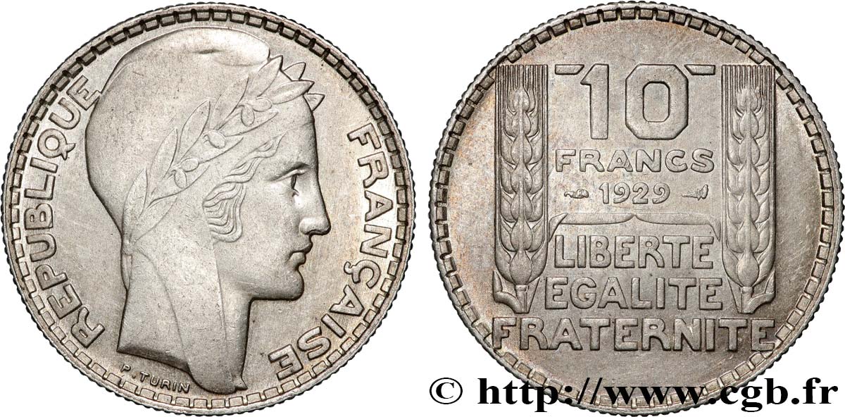 10 francs Turin 1929  F.360/2 SUP+ 