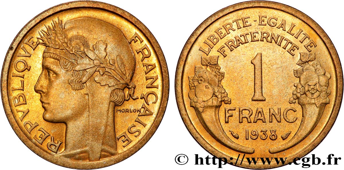 1 franc Morlon 1938 Paris F.219/9 MS65 