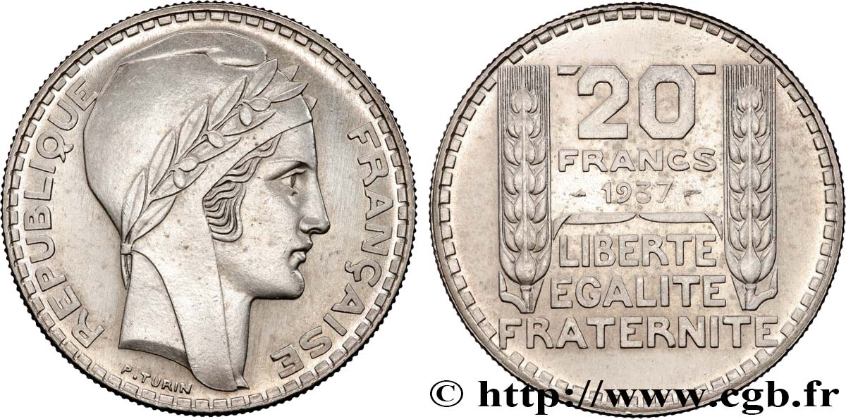 20 francs Turin 1937  F.400/8 fST63 