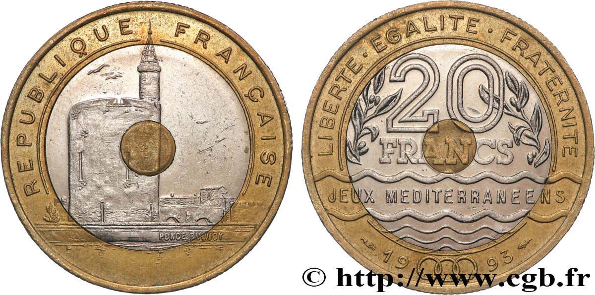 20 francs Jeux Méditerranéens 1993 Pessac F.404/2 fSS 