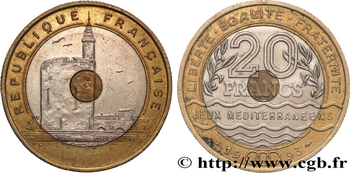 20 francs Jeux Méditerranéens 1993 Pessac F.404/2 fSS 