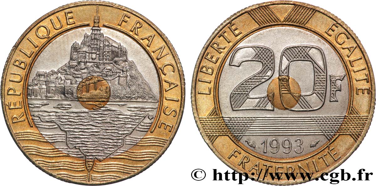 20 francs Mont Saint-Michel 1993 Pessac F.403/7 SPL+ 