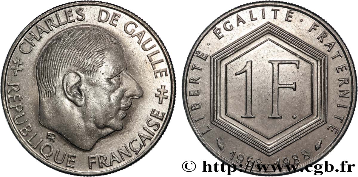 1 franc De Gaulle 1988  F.227/2 EBC+ 