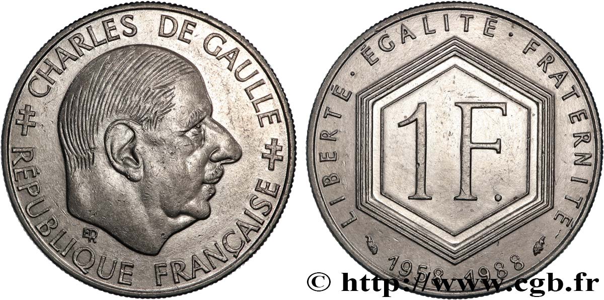 1 franc De Gaulle 1988  F.227/2 VZ+ 