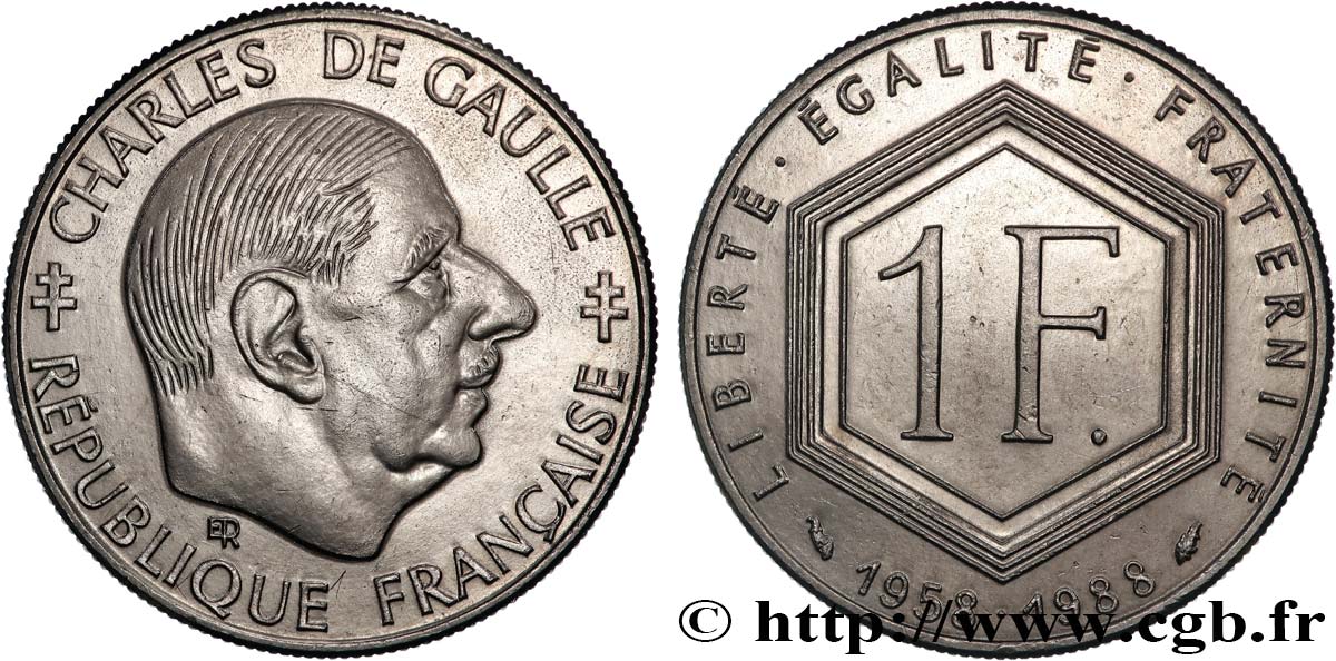 1 franc De Gaulle 1988  F.227/2 EBC+ 