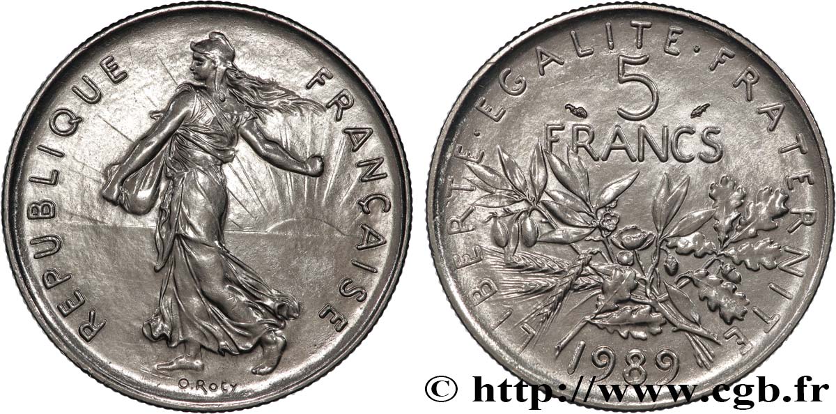 5 francs Semeuse, nickel 1989 Pessac F.341/21 SUP+ 