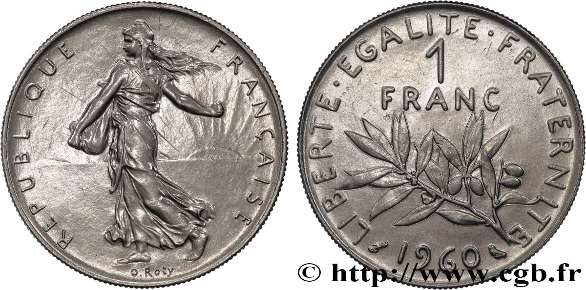 1 franc Semeuse, nickel 1960 Paris F.226/4 MS63 