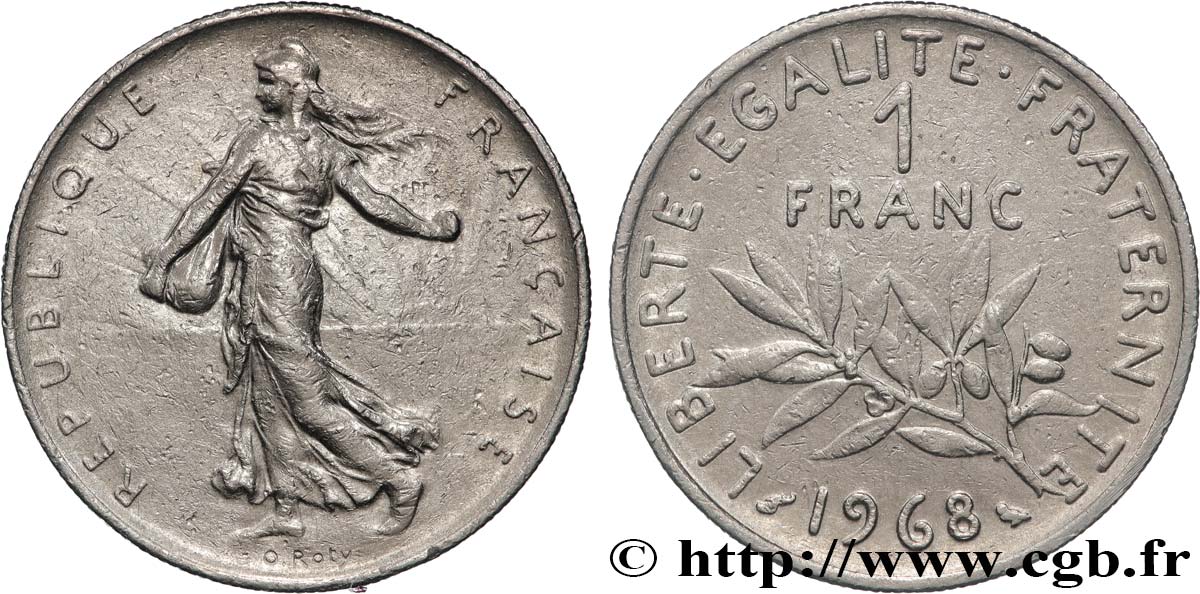 1 franc Semeuse, nickel 1968 Paris F.226/13 TTB 