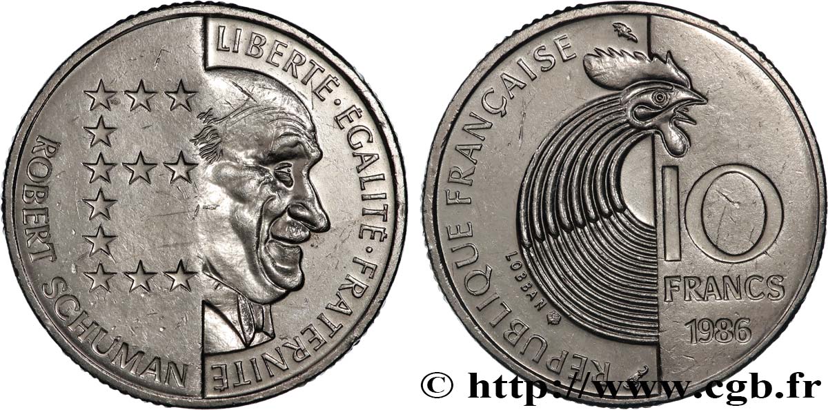 10 francs Robert Schuman 1986 Pessac F.374/2 SPL 