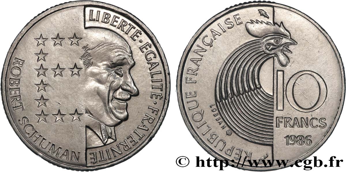 10 francs Robert Schuman 1986 Pessac F.374/2 SPL 