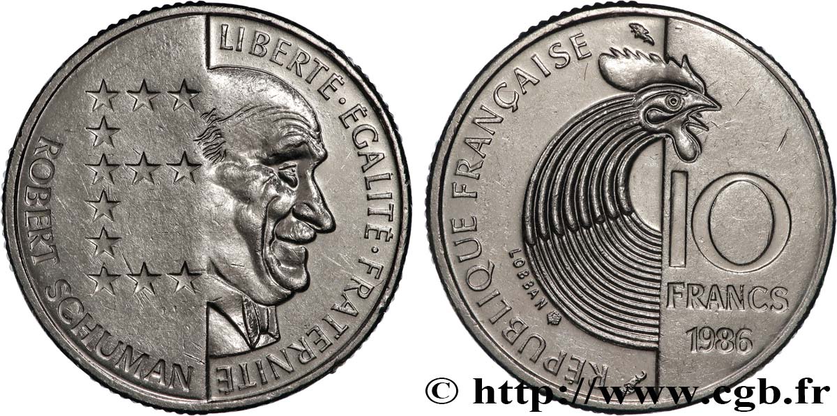 10 francs Robert Schuman 1986 Pessac F.374/2 SPL 