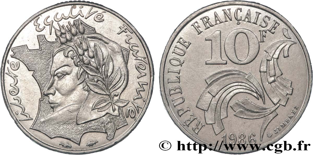 10 francs Jimenez 1986  F.373/2 VZ+ 