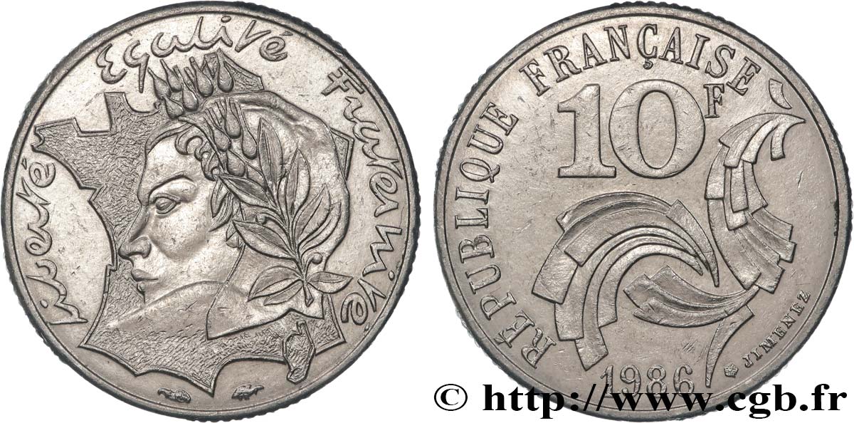 10 francs Jimenez 1986  F.373/2 VZ+ 